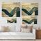 Designart - Abstract Geometric Landscape With Hills - Modern Print on Natural Pine Wood